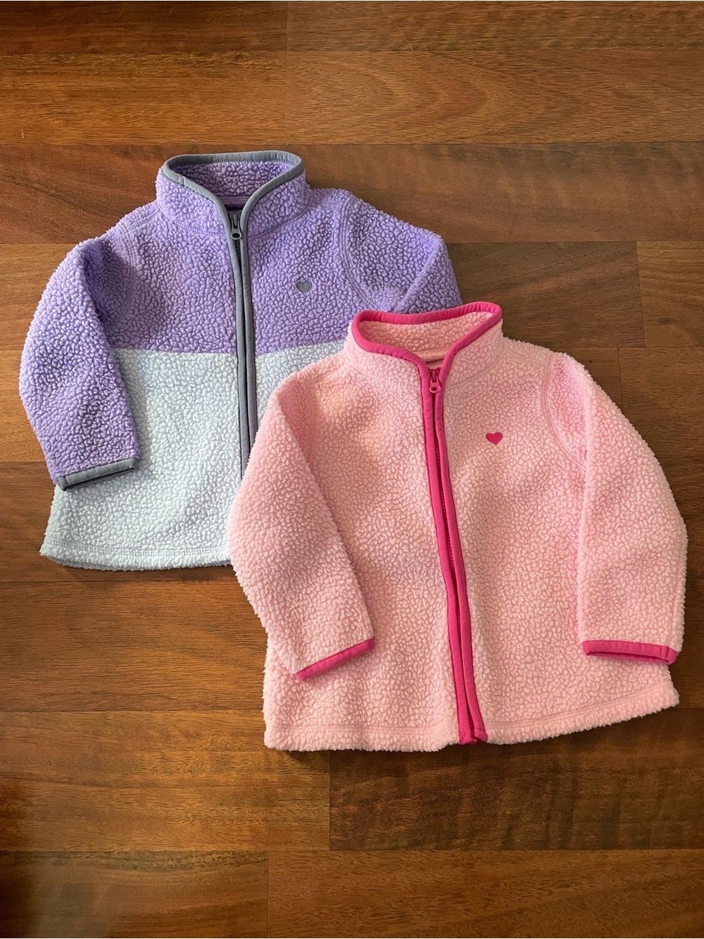 OshKosh B'gosh Girls' Pink and Lavender Sherpa Zip Jackets (2-Pack)